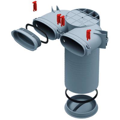 Helios FRS-DWK 2-51/125 - Decken-/Wandkasten DN 125 u. 2 x Oval 51 - 03858