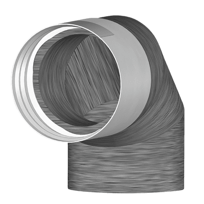 Helios IP-B 125/90 - IsoPipe 90 Grad Bogen mit Muffe - 09398