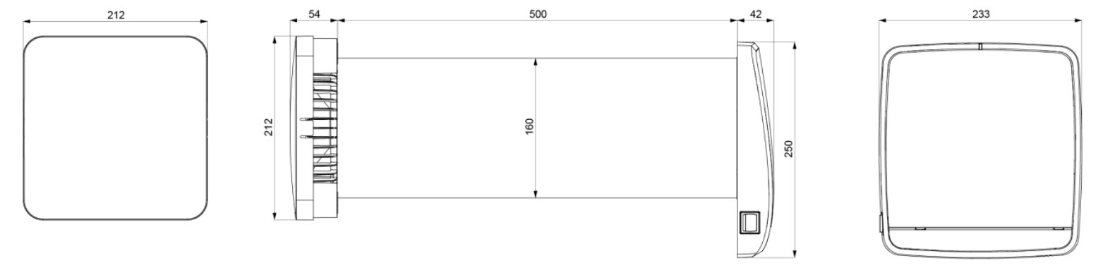 Maßzeichnung des Ambientika Solo + von Südwind