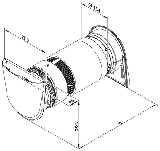 Maßzeichnung Lüftungsgerät Vitovent 100-D von Viessmann